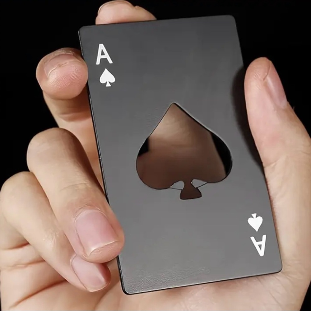 Ace of Spades Metal Card Bottle Opener